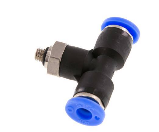 3/16'' x UNF 10-32 inline T-stuk Messing/PBT Insteekfitting Draaibaar NBR [2 Stuks]