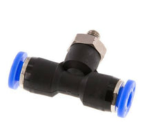 3/16'' x UNF 10-32 inline T-stuk Messing/PBT Insteekfitting Draaibaar NBR [2 Stuks]