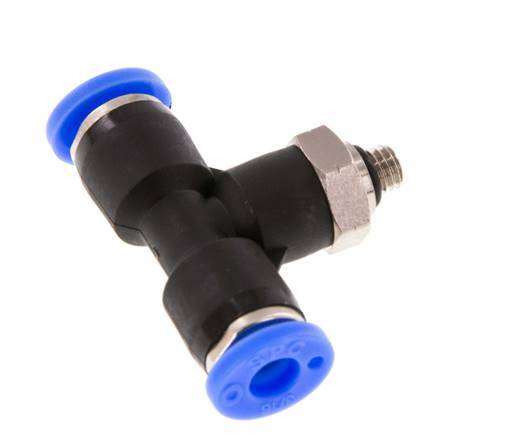 3/16'' x UNF 10-32 inline T-stuk Messing/PBT Insteekfitting Draaibaar NBR [2 Stuks]