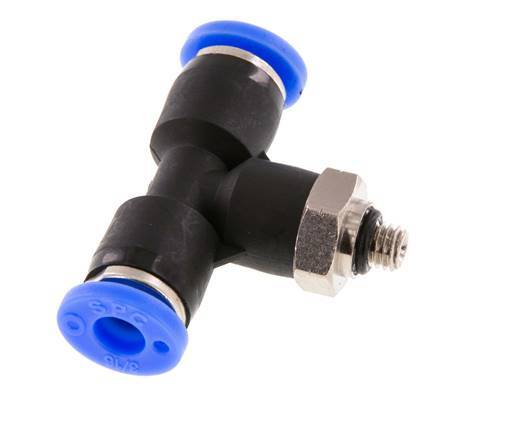 3/16'' x UNF 10-32 inline T-stuk Messing/PBT Insteekfitting Draaibaar NBR [2 Stuks]