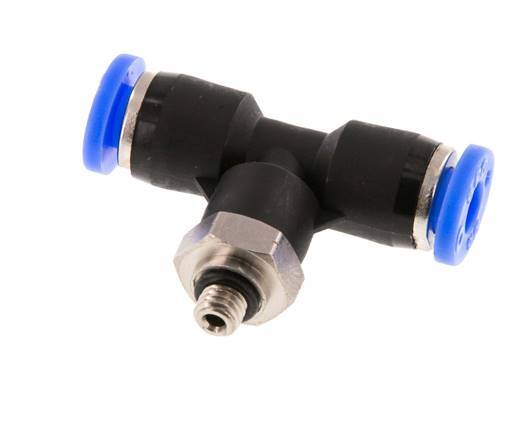 3/16'' x UNF 10-32 inline T-stuk Messing/PBT Insteekfitting Draaibaar NBR [2 Stuks]