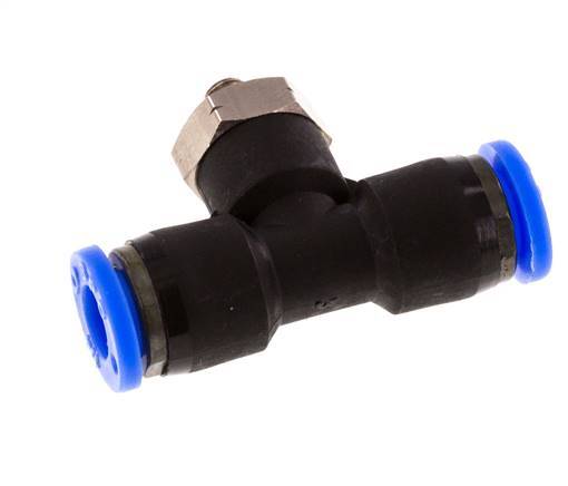 1/4'' x UNF 10-32 inline T-stuk Messing/PBT Insteekfitting Draaibaar NBR [2 Stuks]