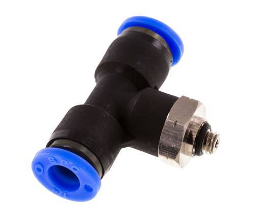 1/4'' x UNF 10-32 inline T-stuk Messing/PBT Insteekfitting Draaibaar NBR [2 Stuks]
