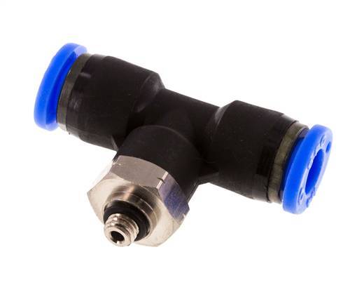 1/4'' x UNF 10-32 inline T-stuk Messing/PBT Insteekfitting Draaibaar NBR [2 Stuks]