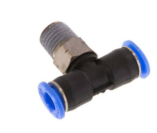 5/32'' x 1/16'' NPT inline T-stuk Messing/PBT Insteekfitting Buitendraad Draaibaar NBR [2 Stuks]