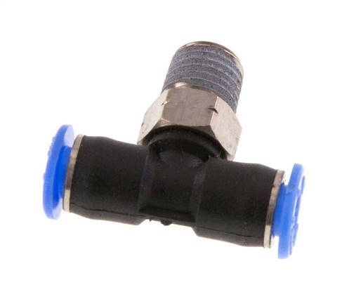 5/32'' x 1/16'' NPT inline T-stuk Messing/PBT Insteekfitting Buitendraad Draaibaar NBR [2 Stuks]