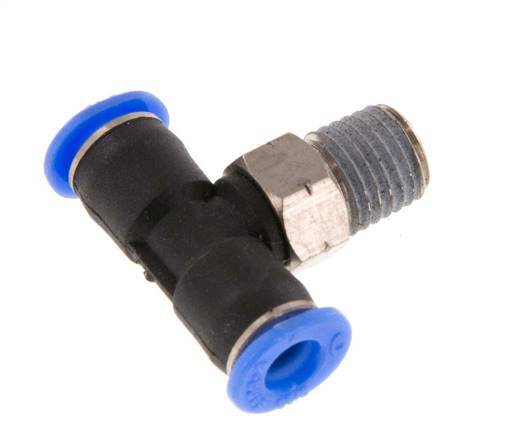 5/32'' x 1/16'' NPT inline T-stuk Messing/PBT Insteekfitting Buitendraad Draaibaar NBR [2 Stuks]