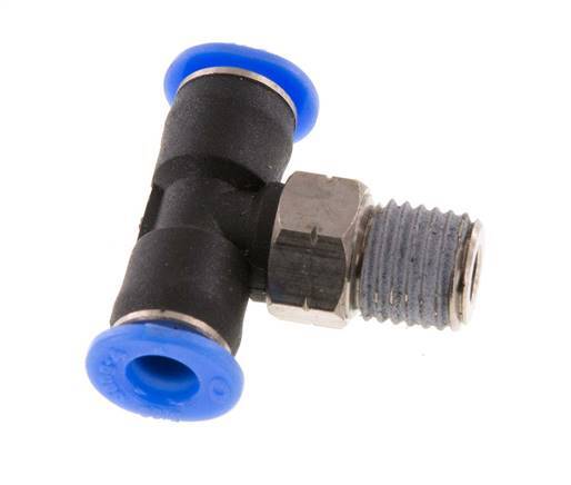 5/32'' x 1/16'' NPT inline T-stuk Messing/PBT Insteekfitting Buitendraad Draaibaar NBR [2 Stuks]