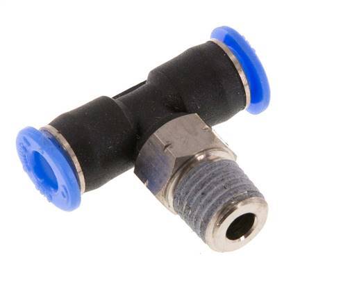 5/32'' x 1/16'' NPT inline T-stuk Messing/PBT Insteekfitting Buitendraad Draaibaar NBR [2 Stuks]