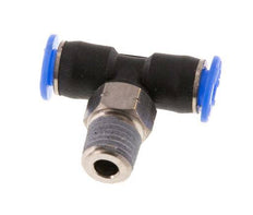 5/32'' x 1/16'' NPT inline T-stuk Messing/PBT Insteekfitting Buitendraad Draaibaar NBR [2 Stuks]