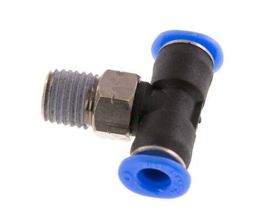 5/32'' x 1/16'' NPT inline T-stuk Messing/PBT Insteekfitting Buitendraad Draaibaar NBR [2 Stuks]