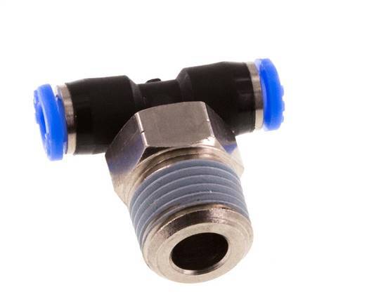 1/8'' x 1/8'' NPT inline T-stuk Messing/PBT Insteekfitting Buitendraad Draaibaar NBR [2 Stuks]