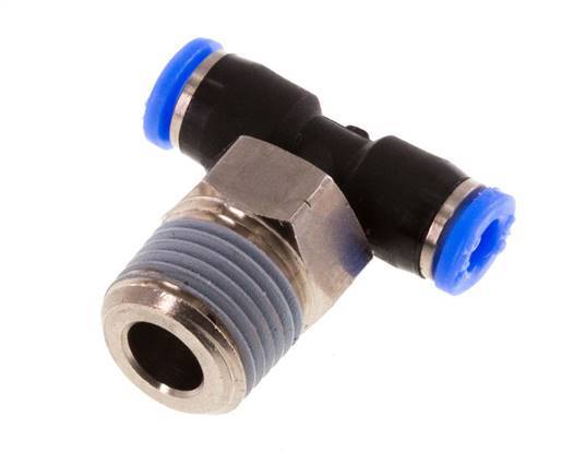 1/8'' x 1/8'' NPT inline T-stuk Messing/PBT Insteekfitting Buitendraad Draaibaar NBR [2 Stuks]