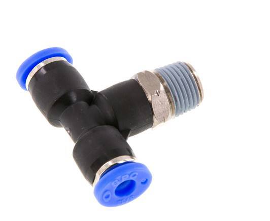 5/32'' x 1/8'' NPT inline T-stuk Messing/PBT Insteekfitting Buitendraad Draaibaar NBR [2 Stuks]