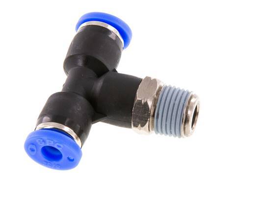 5/32'' x 1/8'' NPT inline T-stuk Messing/PBT Insteekfitting Buitendraad Draaibaar NBR [2 Stuks]