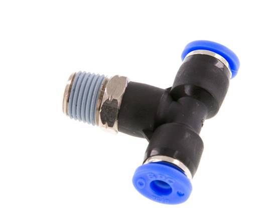 5/32'' x 1/8'' NPT inline T-stuk Messing/PBT Insteekfitting Buitendraad Draaibaar NBR [2 Stuks]