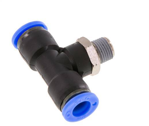 5/16'' x 1/8'' NPT inline T-stuk Messing/PBT Insteekfitting Buitendraad Draaibaar NBR [2 Stuks]