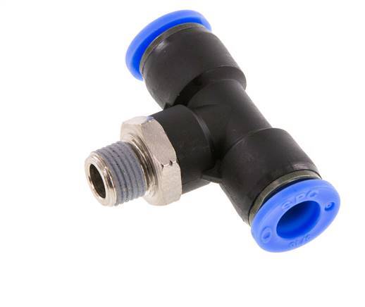 5/16'' x 1/8'' NPT inline T-stuk Messing/PBT Insteekfitting Buitendraad Draaibaar NBR [2 Stuks]
