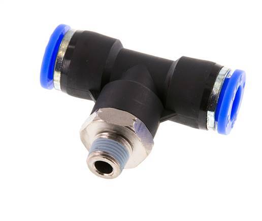 3/8'' x 1/8'' NPT inline T-stuk Messing/PBT Insteekfitting Buitendraad Draaibaar NBR