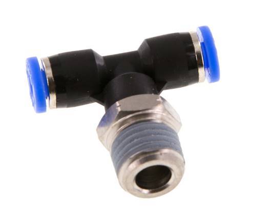 5/32'' x 1/4'' NPT inline T-stuk Messing/PBT Insteekfitting Buitendraad Draaibaar NBR [2 Stuks]