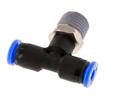 3/16'' x 1/4'' NPT inline T-stuk Messing/PBT Insteekfitting Buitendraad Draaibaar NBR [2 Stuks]