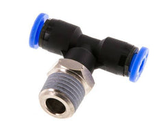 3/16'' x 1/4'' NPT inline T-stuk Messing/PBT Insteekfitting Buitendraad Draaibaar NBR [2 Stuks]