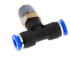1/4'' x 1/4'' NPT inline T-stuk Messing/PBT Insteekfitting Buitendraad Draaibaar NBR [2 Stuks]
