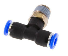 1/4'' x 1/4'' NPT inline T-stuk Messing/PBT Insteekfitting Buitendraad Draaibaar NBR [2 Stuks]