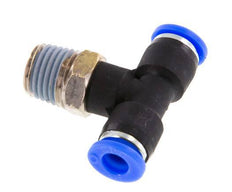 1/4'' x 1/4'' NPT inline T-stuk Messing/PBT Insteekfitting Buitendraad Draaibaar NBR [2 Stuks]