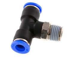 5/16'' x 1/4'' NPT inline T-stuk Messing/PBT Insteekfitting Buitendraad Draaibaar NBR [2 Stuks]