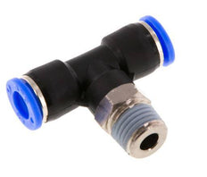 5/16'' x 1/4'' NPT inline T-stuk Messing/PBT Insteekfitting Buitendraad Draaibaar NBR [2 Stuks]
