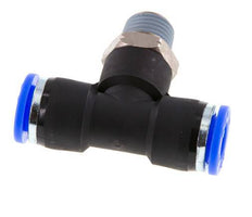 3/8'' x 1/4'' NPT inline T-stuk Messing/PBT Insteekfitting Buitendraad Draaibaar NBR