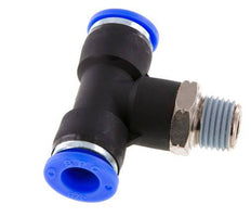 3/8'' x 1/4'' NPT inline T-stuk Messing/PBT Insteekfitting Buitendraad Draaibaar NBR