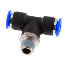 3/8'' x 1/4'' NPT inline T-stuk Messing/PBT Insteekfitting Buitendraad Draaibaar NBR