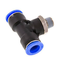 1/2'' x 1/4'' NPT inline T-stuk Messing/PBT Insteekfitting Buitendraad Draaibaar NBR