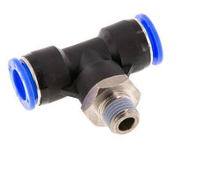 1/2'' x 1/4'' NPT inline T-stuk Messing/PBT Insteekfitting Buitendraad Draaibaar NBR