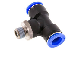 1/2'' x 1/4'' NPT inline T-stuk Messing/PBT Insteekfitting Buitendraad Draaibaar NBR
