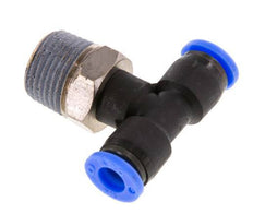 1/4'' x 3/8'' NPT inline T-stuk Messing/PBT Insteekfitting Buitendraad Draaibaar NBR [2 Stuks]