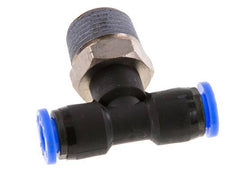 1/4'' x 3/8'' NPT inline T-stuk Messing/PBT Insteekfitting Buitendraad Draaibaar NBR [2 Stuks]