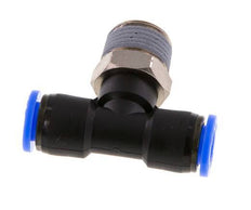 5/16'' x 3/8'' NPT inline T-stuk Messing/PBT Insteekfitting Buitendraad Draaibaar NBR [2 Stuks]
