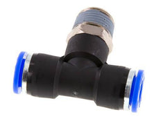 3/8'' x 3/8'' NPT inline T-stuk Messing/PBT Insteekfitting Buitendraad Draaibaar NBR