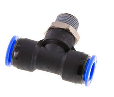 1/2'' x 3/8'' NPT inline T-stuk Messing/PBT Insteekfitting Buitendraad Draaibaar NBR