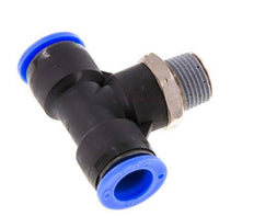 1/2'' x 3/8'' NPT inline T-stuk Messing/PBT Insteekfitting Buitendraad Draaibaar NBR