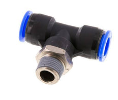 1/2'' x 3/8'' NPT inline T-stuk Messing/PBT Insteekfitting Buitendraad Draaibaar NBR