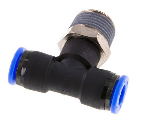 3/8'' x 1/2'' NPT inline T-stuk Messing/PBT Insteekfitting Buitendraad Draaibaar NBR