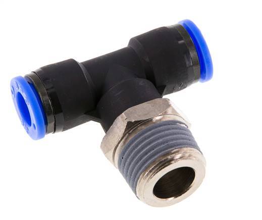 3/8'' x 1/2'' NPT inline T-stuk Messing/PBT Insteekfitting Buitendraad Draaibaar NBR