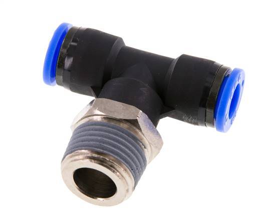 3/8'' x 1/2'' NPT inline T-stuk Messing/PBT Insteekfitting Buitendraad Draaibaar NBR