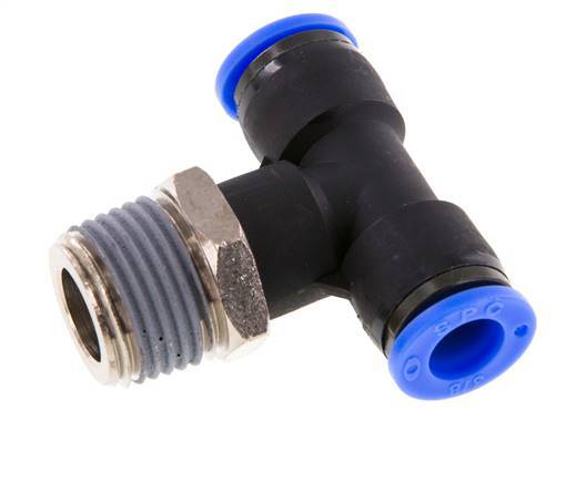 3/8'' x 1/2'' NPT inline T-stuk Messing/PBT Insteekfitting Buitendraad Draaibaar NBR