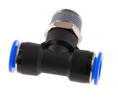 1/2'' x 1/2'' NPT inline T-stuk Messing/PBT Insteekfitting Buitendraad Draaibaar NBR