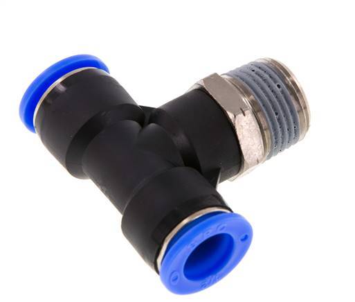 1/2'' x 1/2'' NPT inline T-stuk Messing/PBT Insteekfitting Buitendraad Draaibaar NBR
